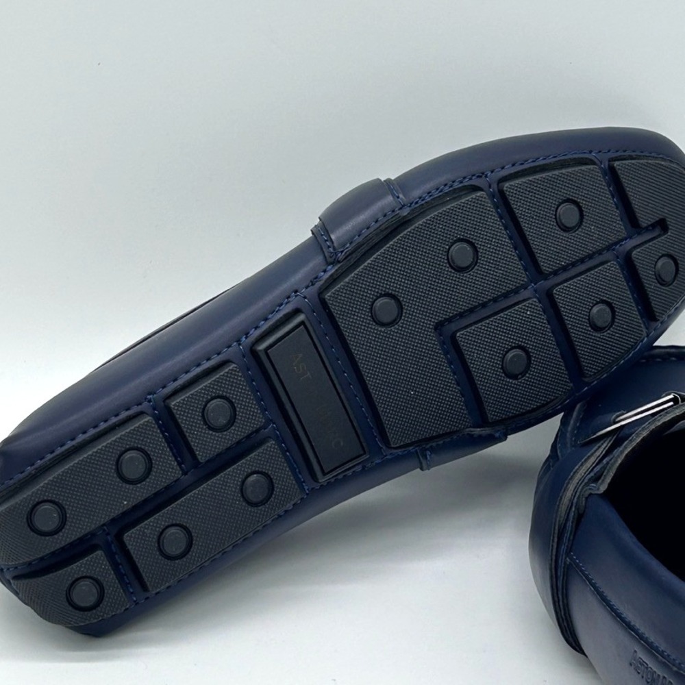 Aston Marc Men's Charter Side Buckle Loafers Shoes Color Navy US 8.5M - With Box - Picture 10 of 11